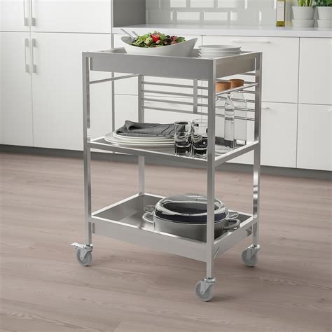 stainless steel rolling cart with cabinet|stainless steel kitchen cart ikea.